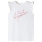 Kinder-T-Shirt mit Rüschenärmeln Ecru 116 Kinder-T-Shirt mit Rüschenärmeln Ecru 116