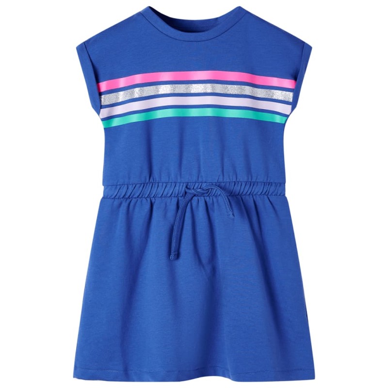 Kinderkleid mit Kordelzug Kobaltblau 104 Kinderkleid mit Kordelzug Kobaltblau 104