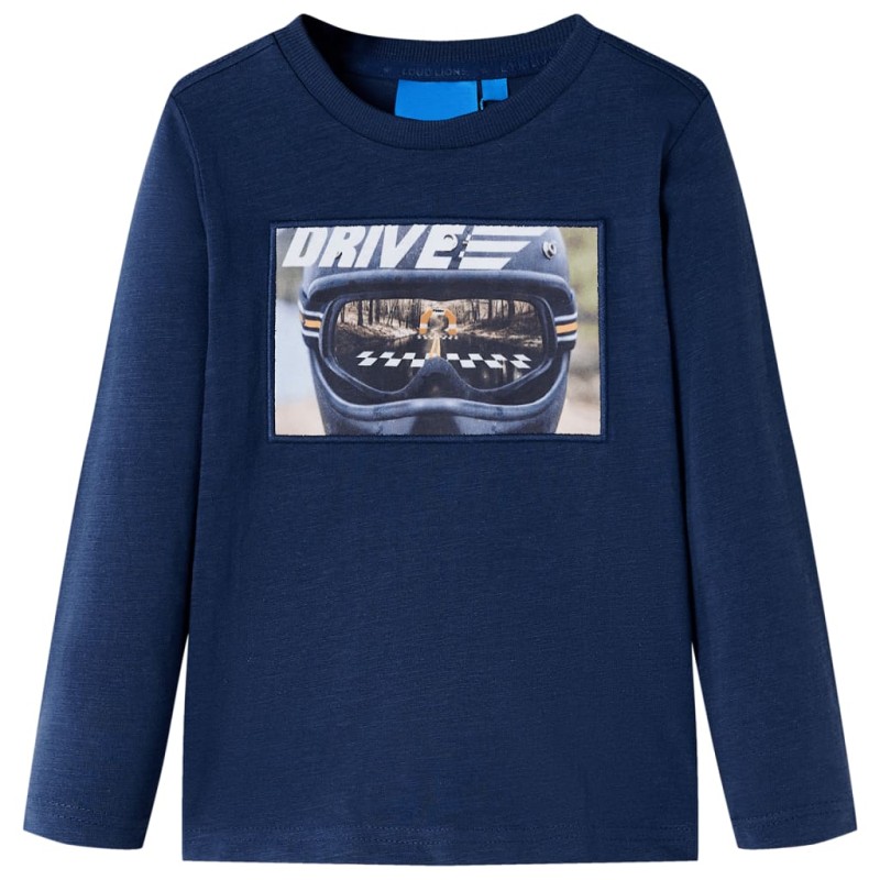 Kinder-Langarmshirt Marineblau Melange 140 Kinder-Langarmshirt Marineblau Melange 140