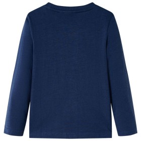 Kinder-Langarmshirt Marineblau Melange 140