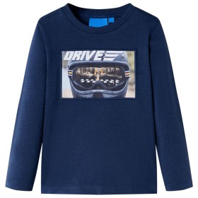 Kinder-Langarmshirt Marineblau Melange 116