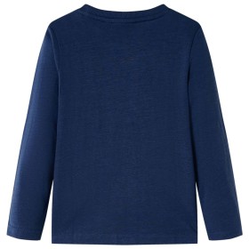 Kinder-Langarmshirt Marineblau Melange 116