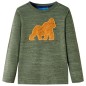 Kinder-Langarmshirt Khaki Melange 128 Kinder-Langarmshirt Khaki Melange 128