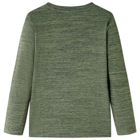 Kinder-Langarmshirt Khaki Melange 128