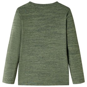 Kinder-Langarmshirt Khaki Melange 104