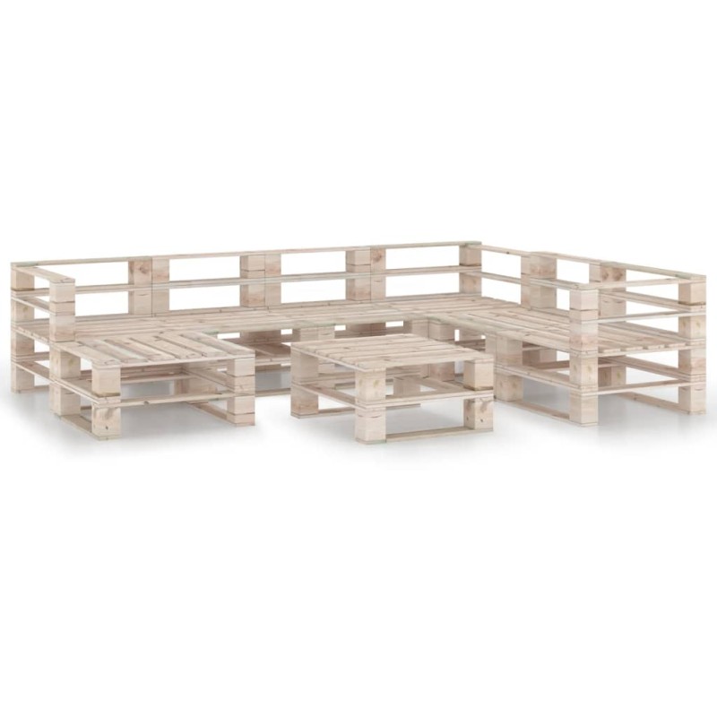 8-tlg. Garten-Lounge-Set aus Paletten Kiefernholz 8-tlg. Garten-Lounge-Set aus Paletten Kiefernholz