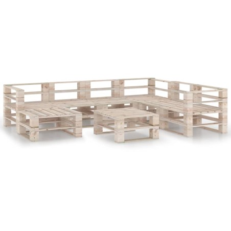 8-tlg. Garten-Lounge-Set aus Paletten Kiefernholz