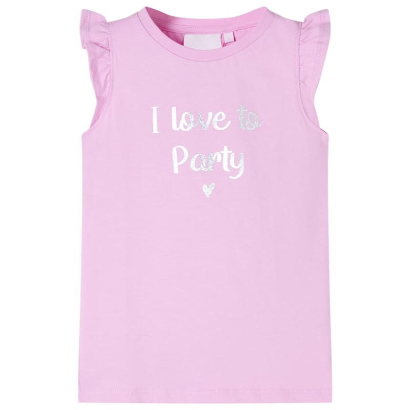 Kinder-T-Shirt mit Rüschenärmeln Lila 104 Kinder-T-Shirt mit Rüschenärmeln Lila 104