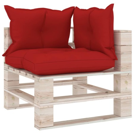 Garten-Ecksofa aus Paletten mit Kissen Kiefernholz