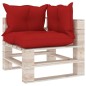 Garten-Ecksofa aus Paletten mit Kissen Kiefernholz Garten-Ecksofa aus Paletten mit Kissen Kiefernholz