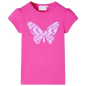 Kinder-T-Shirt mit Flügelärmeln Dunkelrosa 104