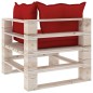 Garten-Ecksofa aus Paletten mit Kissen Kiefernholz Garten-Ecksofa aus Paletten mit Kissen Kiefernholz