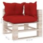 Garten-Ecksofa aus Paletten mit Kissen Kiefernholz Garten-Ecksofa aus Paletten mit Kissen Kiefernholz