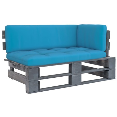 vidaXL Outdoor-Ecksofa Paletten Kiefernholz Imprägniert Grau