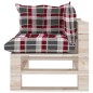 Garten-Ecksofa aus Paletten mit Kissen Kiefernholz Garten-Ecksofa aus Paletten mit Kissen Kiefernholz
