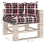 Garten-Ecksofa aus Paletten mit Kissen Kiefernholz Garten-Ecksofa aus Paletten mit Kissen Kiefernholz
