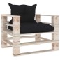Garten-Palettensofa mit Schwarzen Kissen Kiefernholz Garten-Palettensofa mit Schwarzen Kissen Kiefernholz