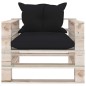 Garten-Palettensofa mit Schwarzen Kissen Kiefernholz Garten-Palettensofa mit Schwarzen Kissen Kiefernholz