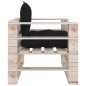 Garten-Palettensofa mit Schwarzen Kissen Kiefernholz Garten-Palettensofa mit Schwarzen Kissen Kiefernholz