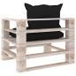 Garten-Palettensofa mit Schwarzen Kissen Kiefernholz Garten-Palettensofa mit Schwarzen Kissen Kiefernholz
