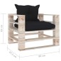 Garten-Palettensofa mit Schwarzen Kissen Kiefernholz Garten-Palettensofa mit Schwarzen Kissen Kiefernholz