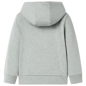 Kinder-Kapuzenpullover mit Reißverschluss Helles Khaki Melange 140