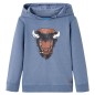 Kinder-Kapuzenpullover Blau Melange 104 Kinder-Kapuzenpullover Blau Melange 104