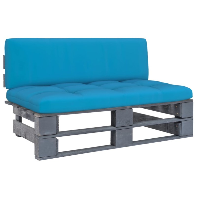 Outdoor-Mittelsofa Paletten Imprägniertes Kiefernholz Grau Outdoor-Mittelsofa Paletten Imprägniertes Kiefernholz Grau