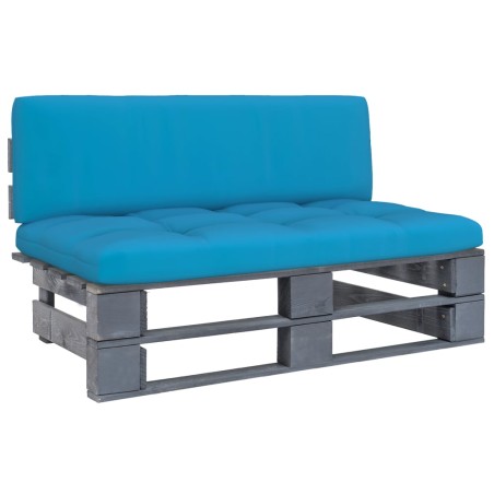 Outdoor-Mittelsofa Paletten Imprägniertes Kiefernholz Grau