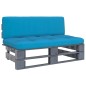 Outdoor-Mittelsofa Paletten Imprägniertes Kiefernholz Grau Outdoor-Mittelsofa Paletten Imprägniertes Kiefernholz Grau