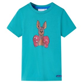 Kinder-Kurzarmshirt Dunkles Minzgrün 140