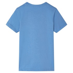 Kinder-Kurzarmshirt Mittelblau 140