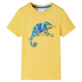 Kinder-Kurzarmshirt Helles Ocker 116