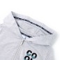 Kinder-Kapuzenpullover mit Reißverschluss Grau 128 Kinder-Kapuzenpullover mit Reißverschluss Grau 128