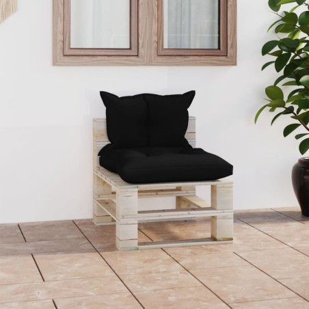 Garten-Mittelsofa aus Paletten mit Kissen Kiefernholz