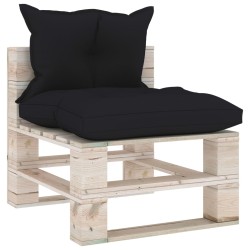 Garten-Mittelsofa aus Paletten mit Kissen Kiefernholz