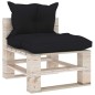 Garten-Mittelsofa aus Paletten mit Kissen Kiefernholz Garten-Mittelsofa aus Paletten mit Kissen Kiefernholz