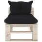 Garten-Mittelsofa aus Paletten mit Kissen Kiefernholz Garten-Mittelsofa aus Paletten mit Kissen Kiefernholz