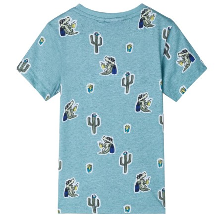 Kinder-T-Shirt Hellgrün Melange 92