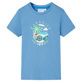 Kinder-T-Shirt Mittelblau 128