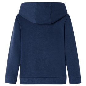 Kinder-Kapuzenpullover Marineblau Melange und Orange 116