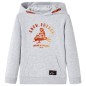 Kinder-Kapuzenpullover Grau Melange und Orange 140 Kinder-Kapuzenpullover Grau Melange und Orange 140