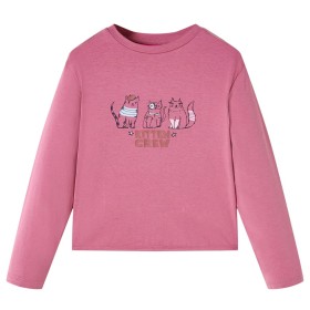 Kinder-Langarmshirt Himbeerrosa 128