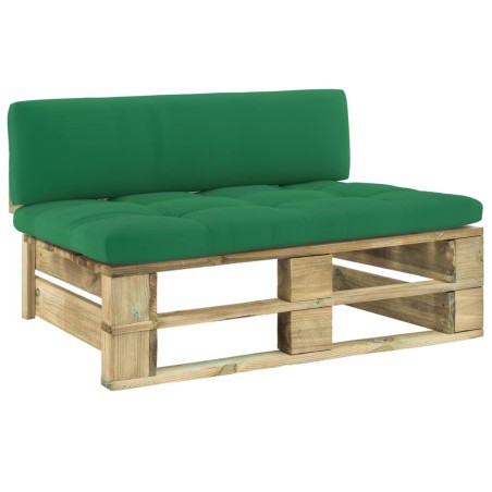 Garten-Mittelsofa aus Paletten Grün Imprägniertes Kiefernholz