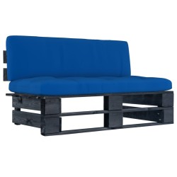 vidaXL Garten-Mittelsofa aus Paletten Schwarz Kiefernholz Imprägniert