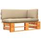 Garten-Ecksofa aus Paletten Honigbraun Kiefernholz Imprägniert Garten-Ecksofa aus Paletten Honigbraun Kiefernholz Imprägniert