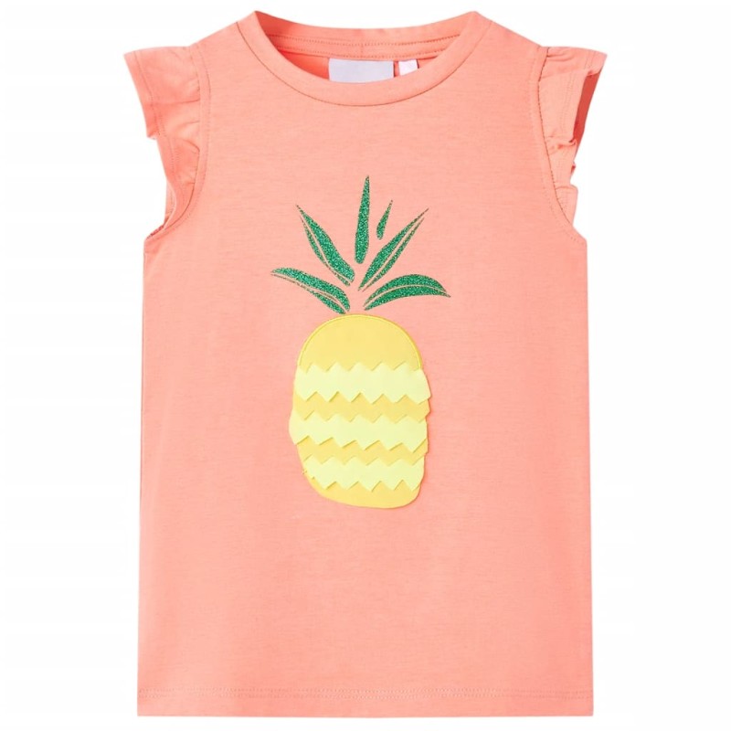 Kinder-T-Shirt Neonkoralle 128 Kinder-T-Shirt Neonkoralle 128