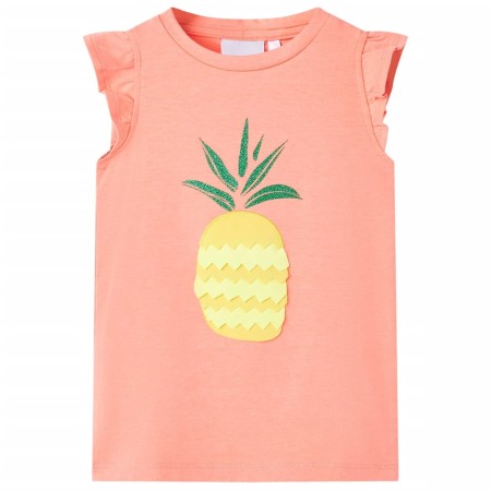 Kinder-T-Shirt Neonkoralle 128
