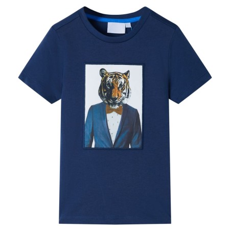 Kinder-Kurzarmshirt Dunkelblau 116