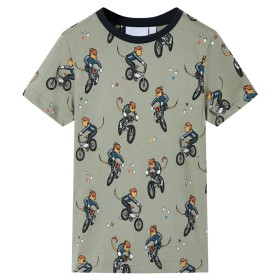 Kinderpyjama mit Kurzen Ärmeln Hellkhaki 104